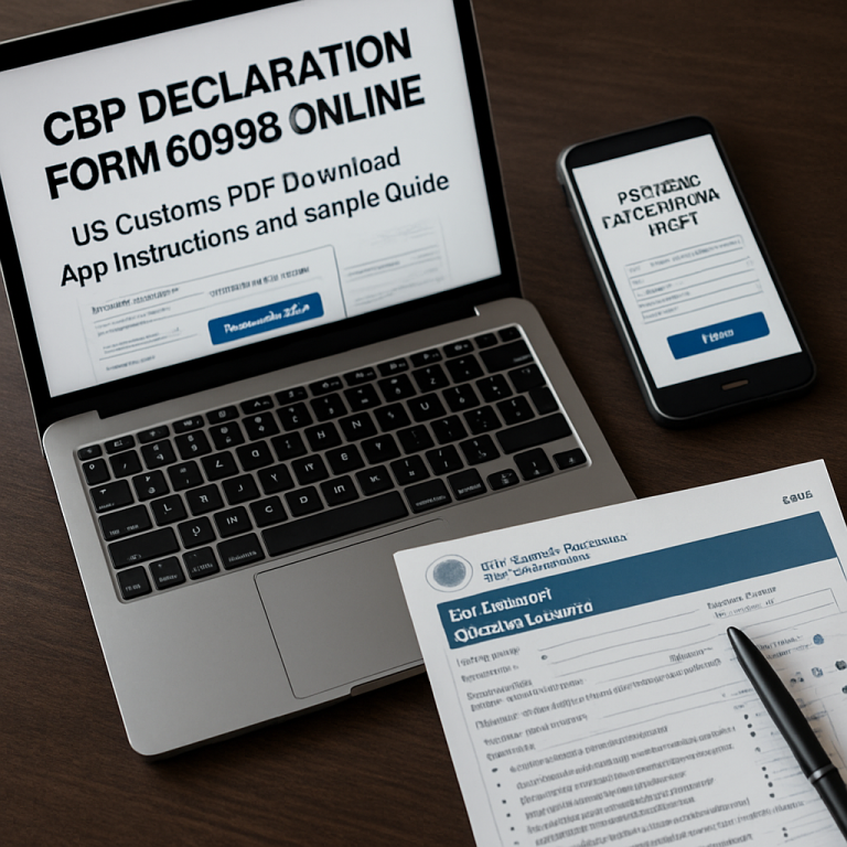 Cbp Declaration Form 6059b Online: US Customs PDF Download, App Instructions, and Sample Guide