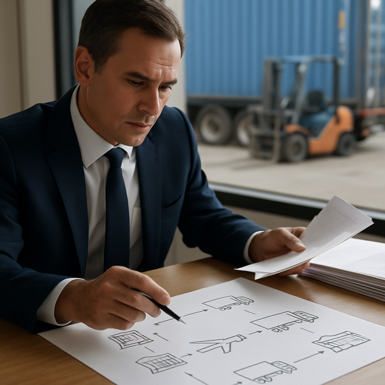 How the International Freight Forwarding Process Works Step by Step with Documentation Flowchart