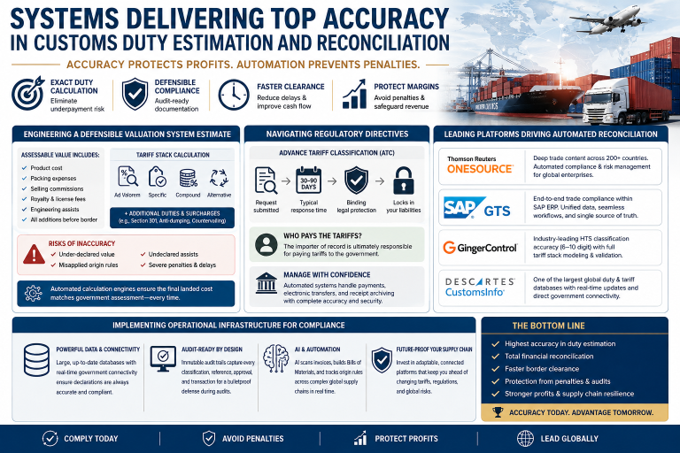 Systems Delivering Top Accuracy in Customs Duty Estimation and Reconciliation