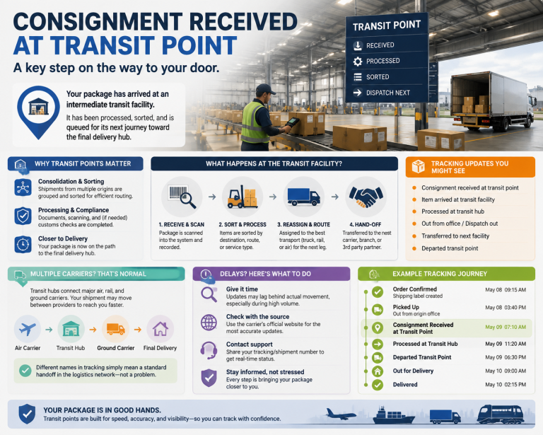 What Does Consignment Received at Transit Point Mean in Shipment Tracking and Warehouse Logistics?