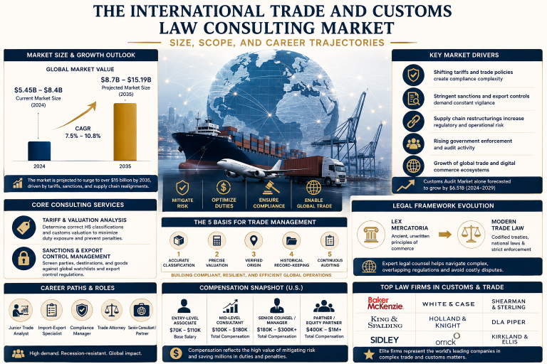 The International Trade and Customs Law Consulting Market: Size, Scope, and Career Trajectories